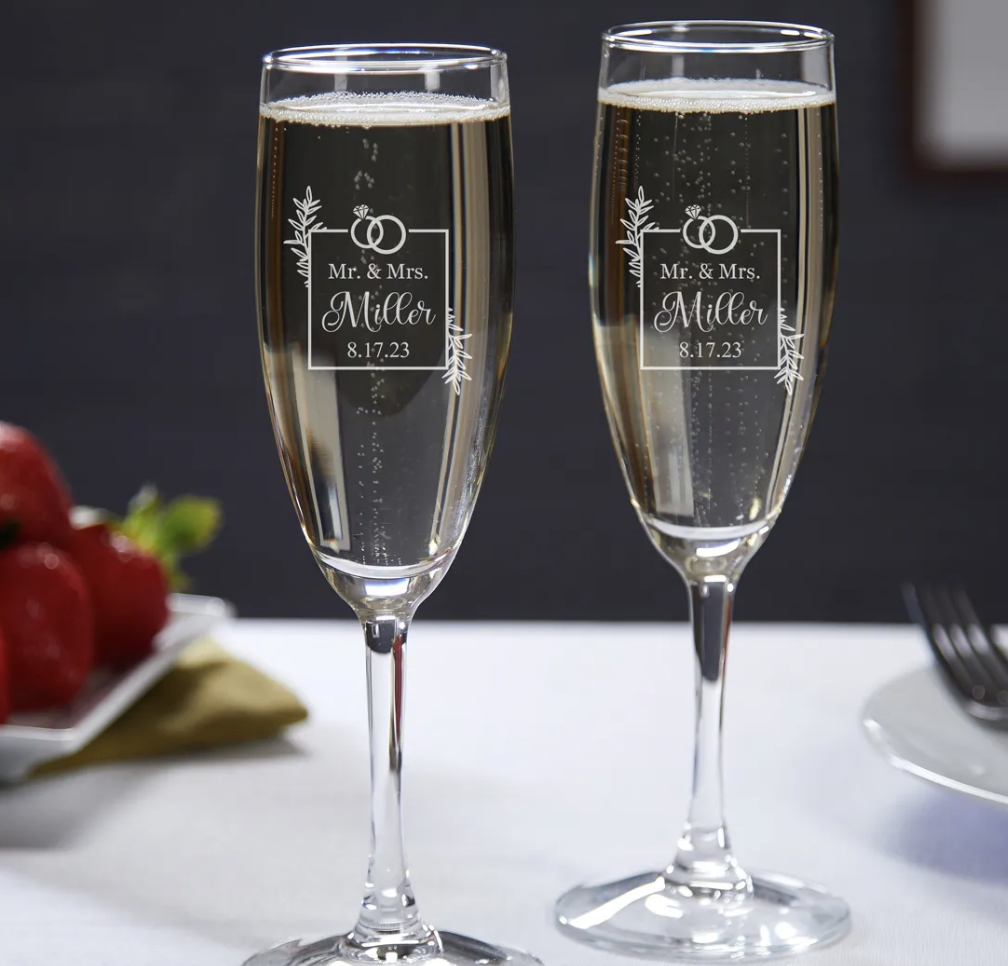 Champagne Glass Flute anniversary gift for her idea