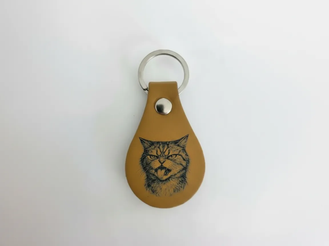 Grumpy Cat Leather Keychain custom leather keychain idea