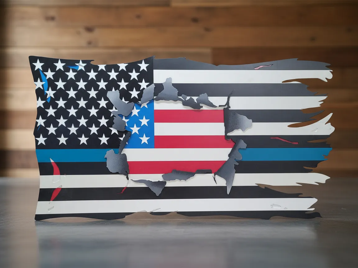 blue Line American Flag — free American flag wall art project file on Atomm