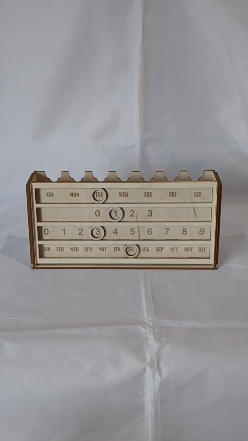 [Laser cut and engrave] Calendar Perpetual Laser Cut Design, Desk Organizer Vector Cutting Template, Greeting Decor