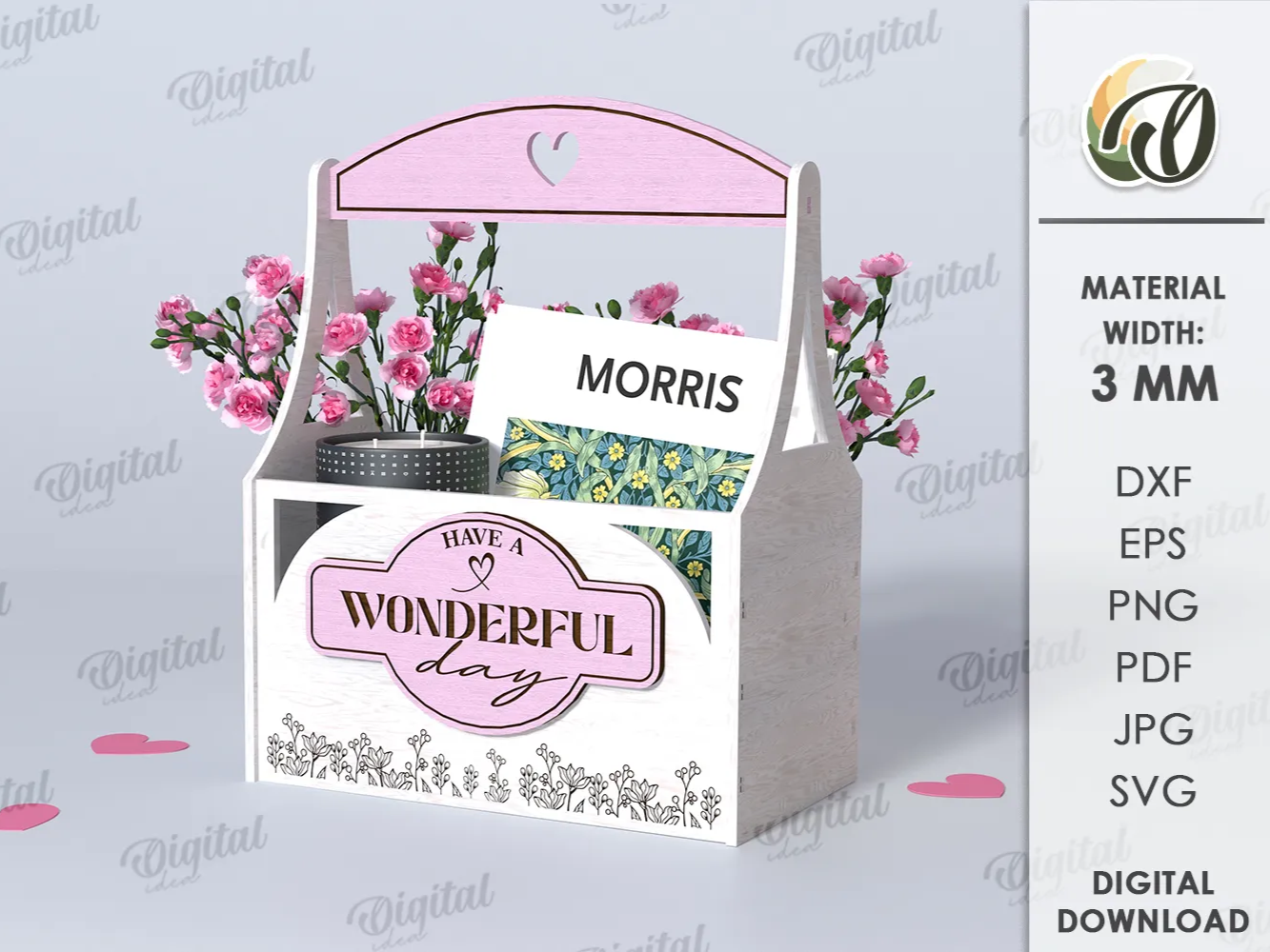 3D Wrapping Gift Box, Boho Style party favor design