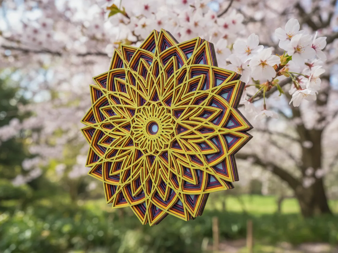 Colorful 6 Layered Laser Cut Mandala Wall Art Decoration