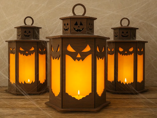 [Laser cut and engrave] Spooky Halloween Lantern