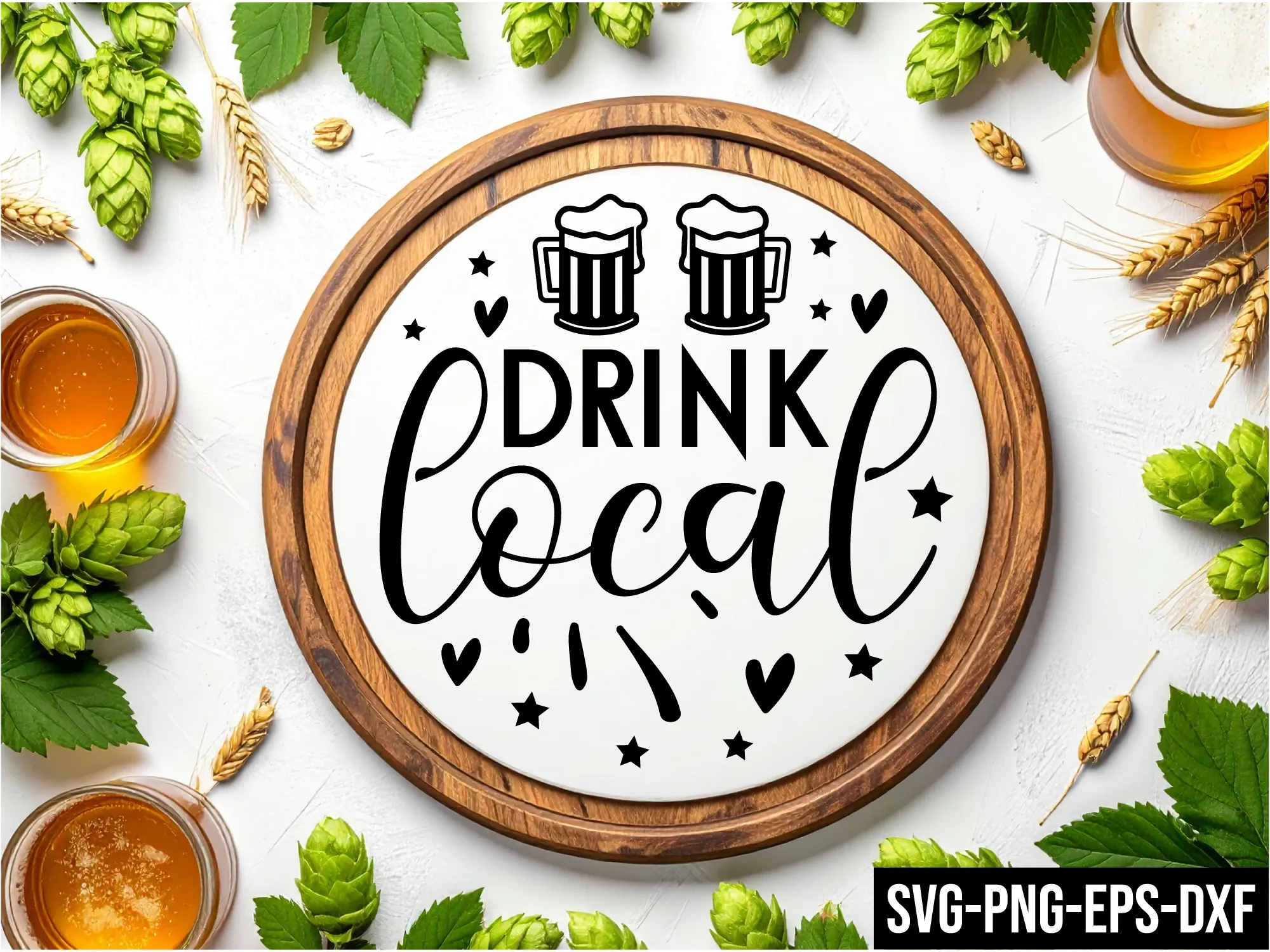 Laser Cut Wooden Drink Local Round Wall Sign laser cut bar sign idea