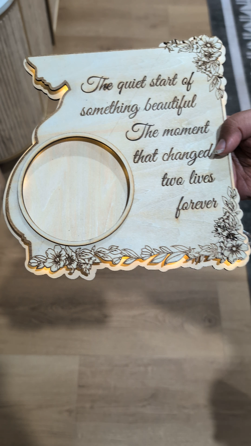 [Laser cut and engrave] 🌸 Mother’s Glow Frame – Layered Ultrasound/Childhood Photo Frame with Soft Backlight (xTool M1 + F2 Portable)