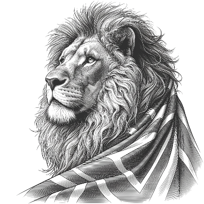 British Lion Draped in National Flag.xcs