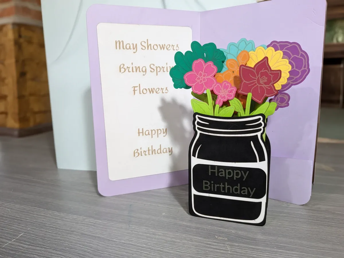 Paper Flower Pop-Up Card birthday invitation card idea
