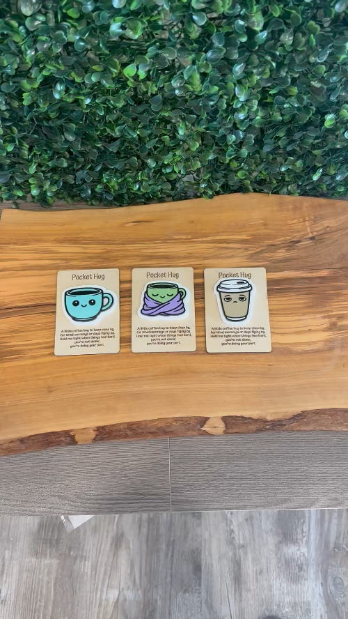 [Laser cut and engrave] Laser Ready Digital Cut Files for Cute Coffee Cup Pocket Hug Cards