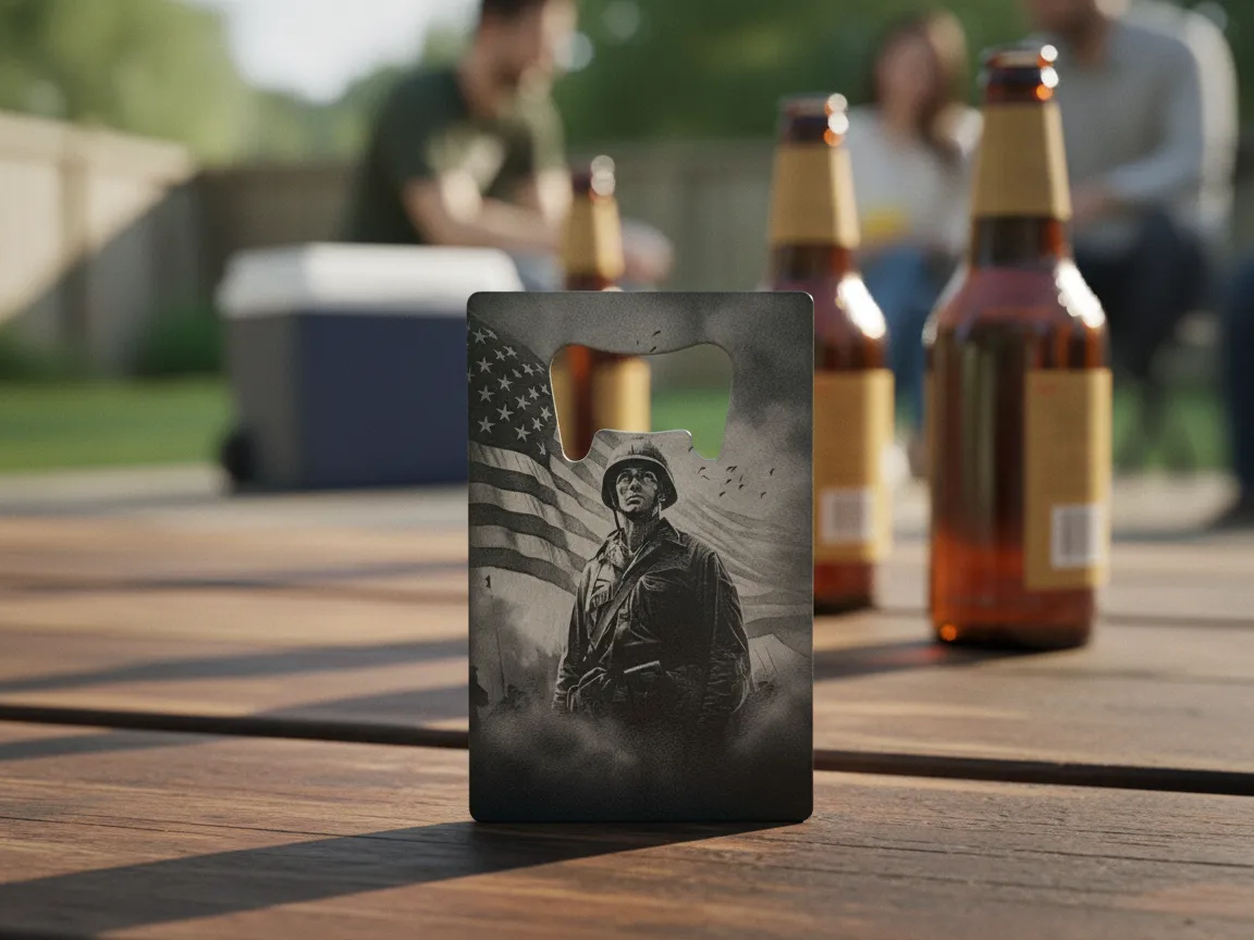 Metal Bottle Opener - Military Flag America Patriot 'Stand Firm – American Resolve' — free patriotic laser/print project file on Atomm