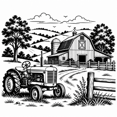 Ozarks Farm Scene Cutting Board.xcs