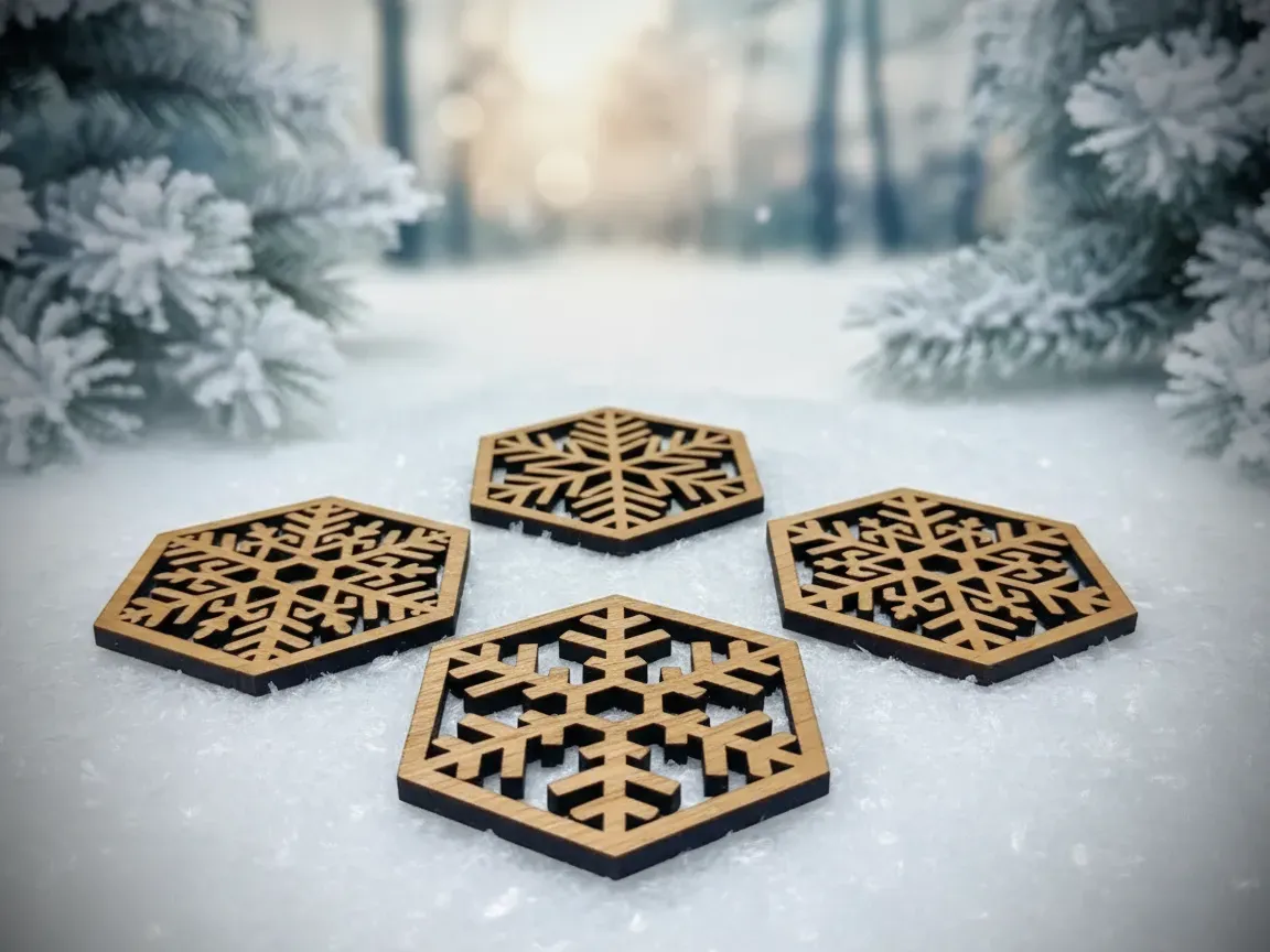 Snowflake Coaster Set Christmas Eve box idea