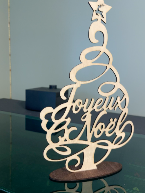 [Laser cut and engrave] Laser Cut Wooden Joyeux Noël Christmas Tree Decoration