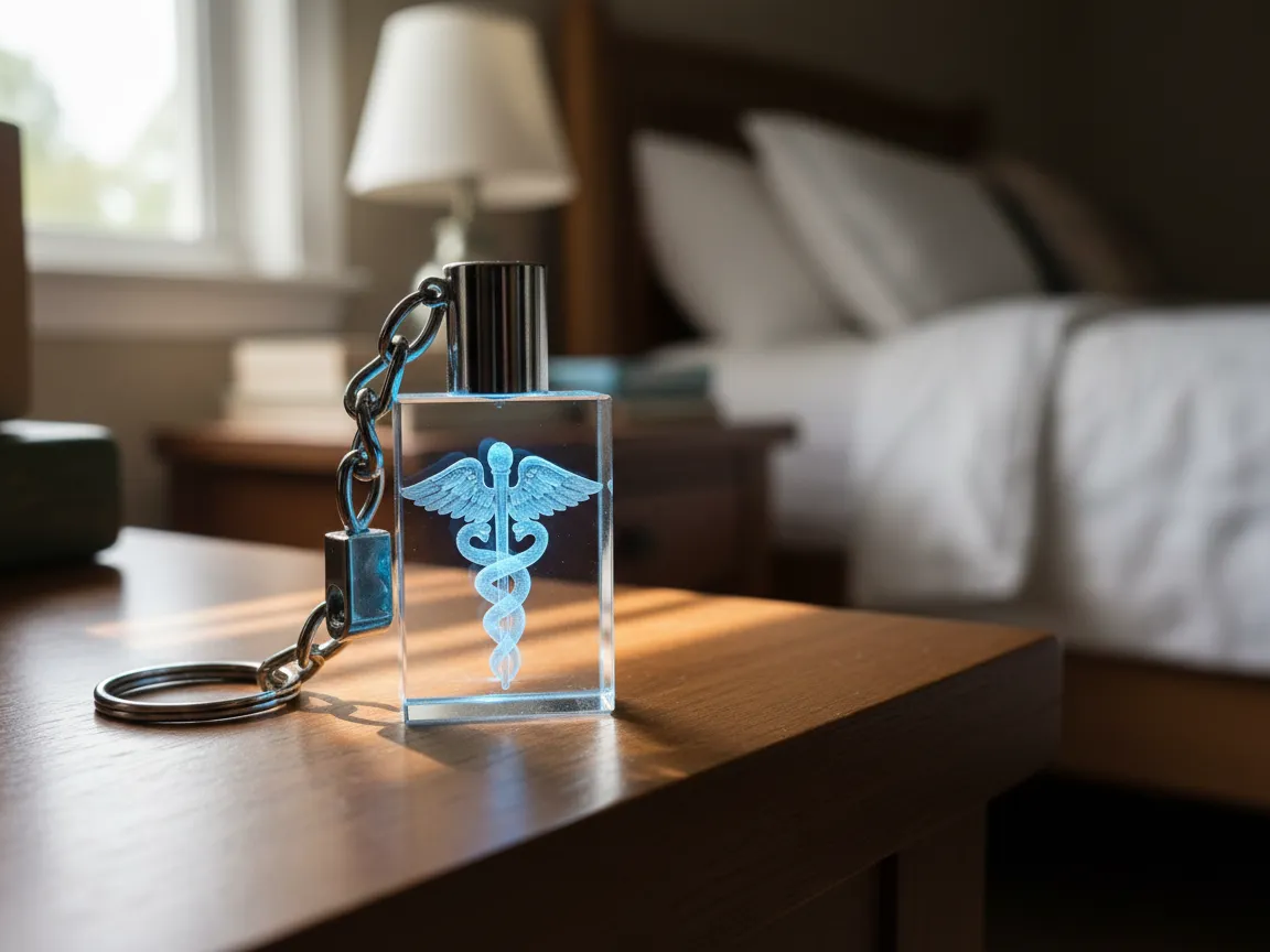 Caduceus medical 3D crystal block doctor gift
