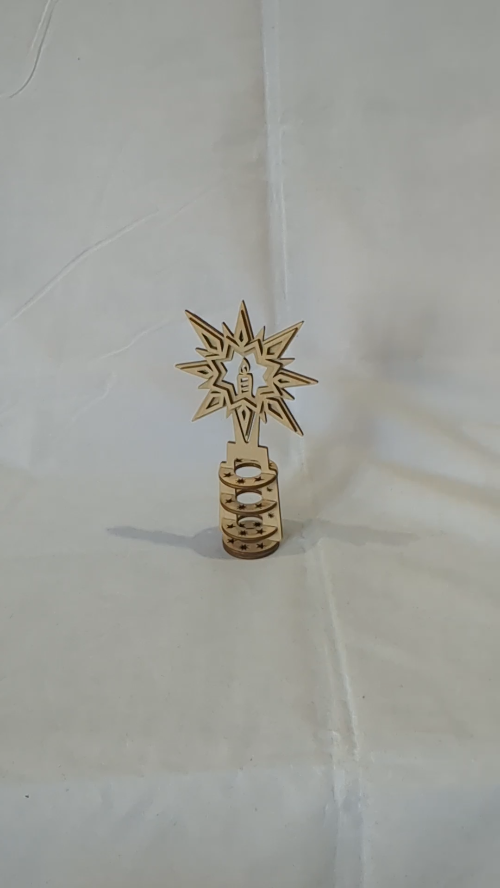 [Laser cut and engrave] Gift Christmas Tree Topper, laser cut model, star topper. Laser cutting template, star pattern. Christmas decor, tree decorations, Xmas design.