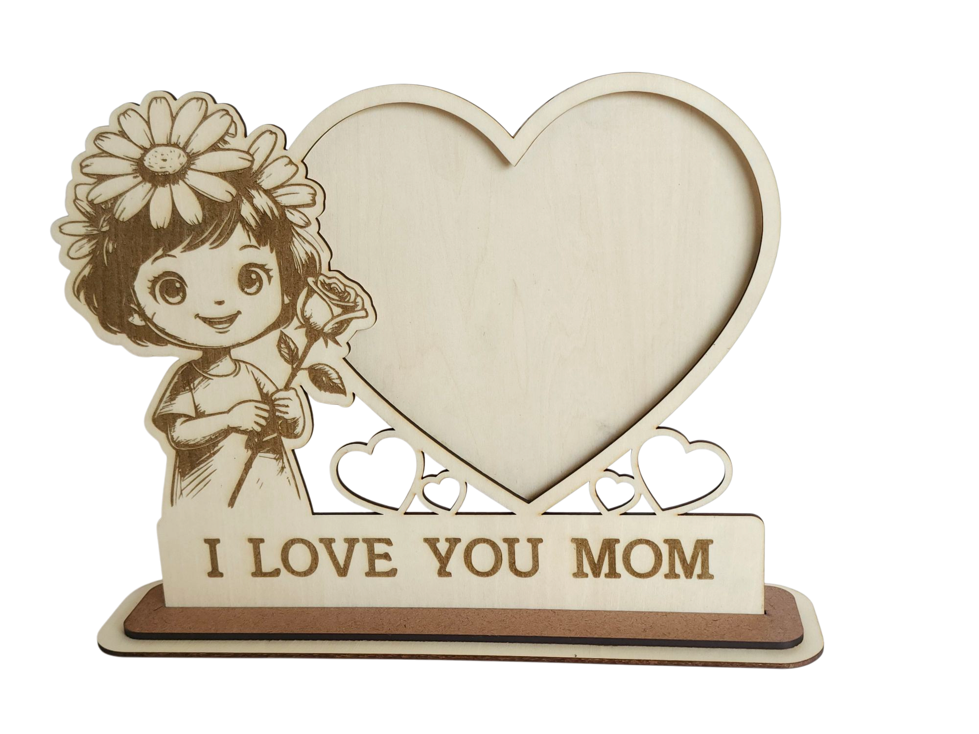 Heart-Shaped Photo Frame – ‘I Love You Mom’ birthday gift for mom idea