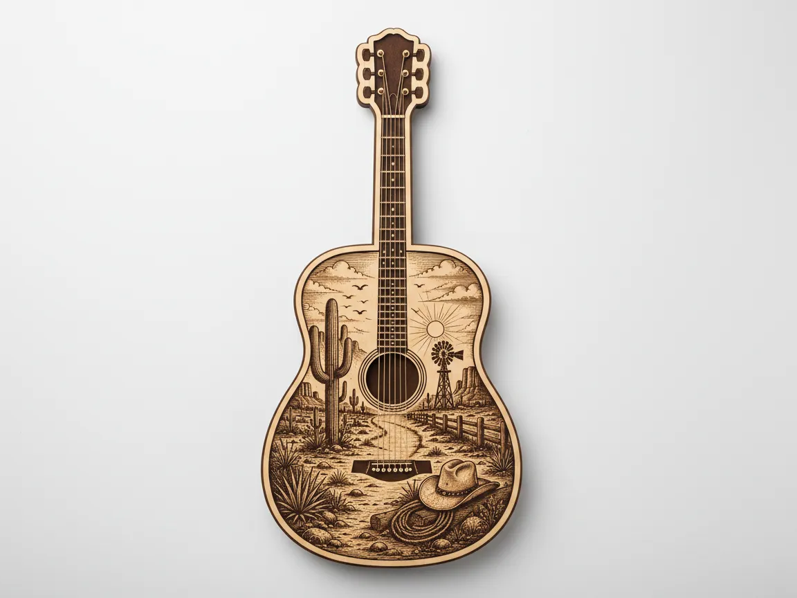 Scenic Acoustic Guitar Art gift idea