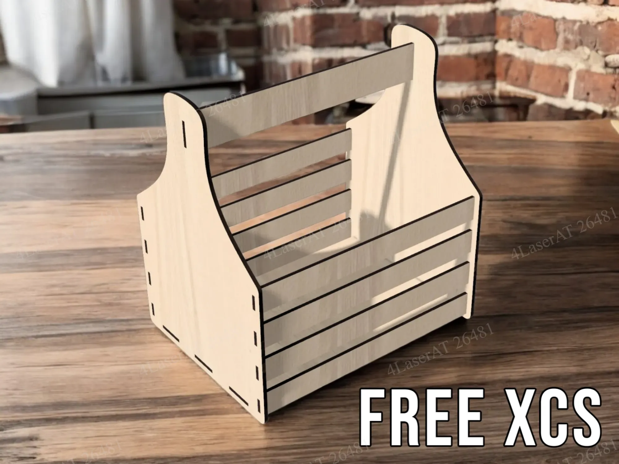 Laser cut basket template for decorative storage