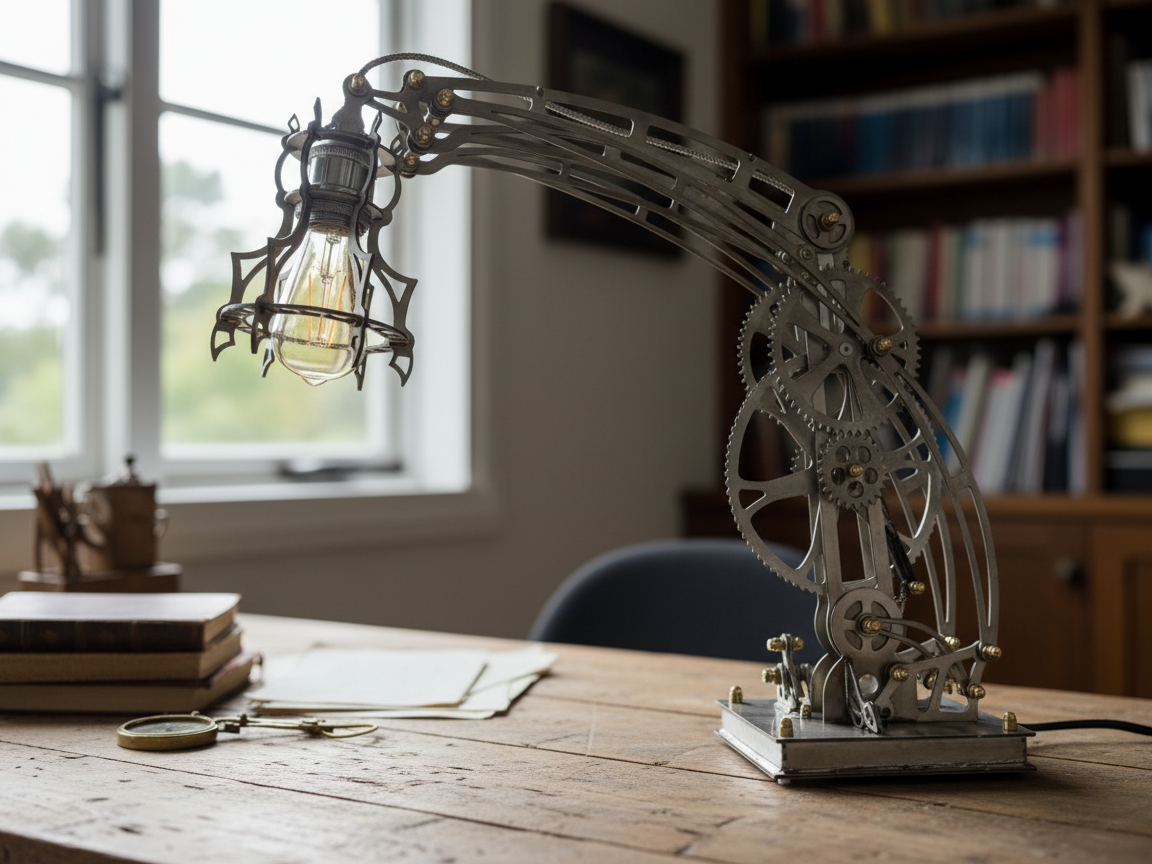 Industrial Steampunk Metal Desk Lamp