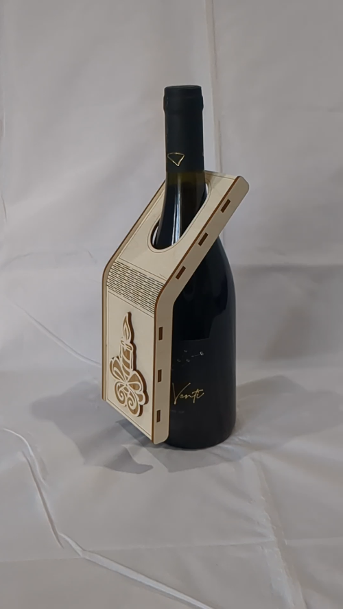 [Laser cut and engrave] Wine Decor Candle Laser Cut Template, Gift Bottle Cover Vector Model