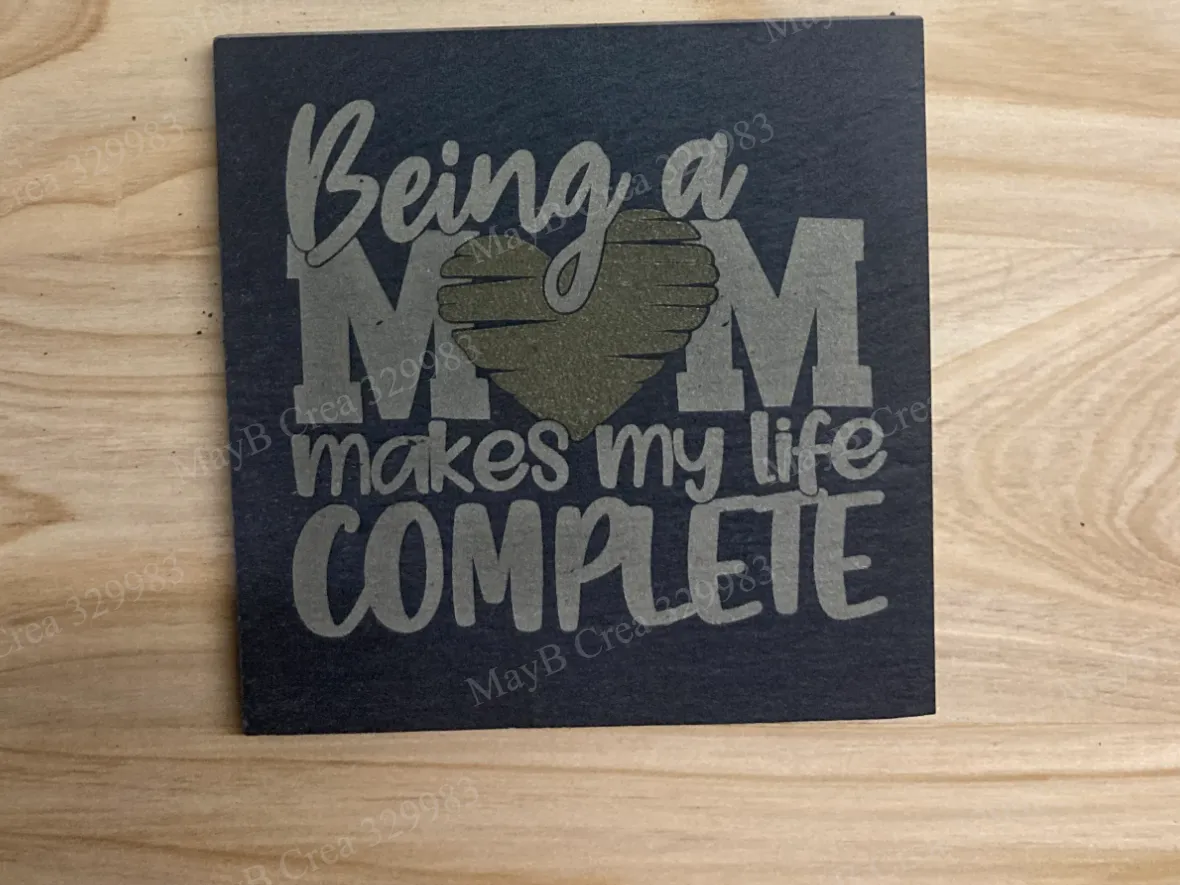 2-Tone Slate Coaster for Mom and Dad gift design