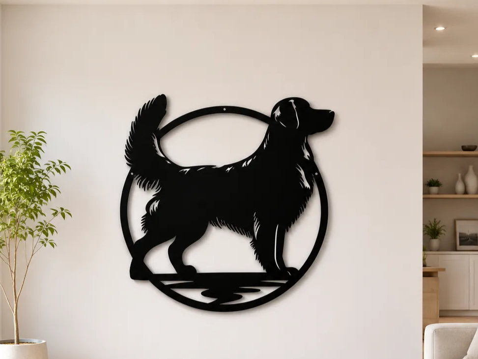 Golden Retriever Tiersilhouette Wandkunst