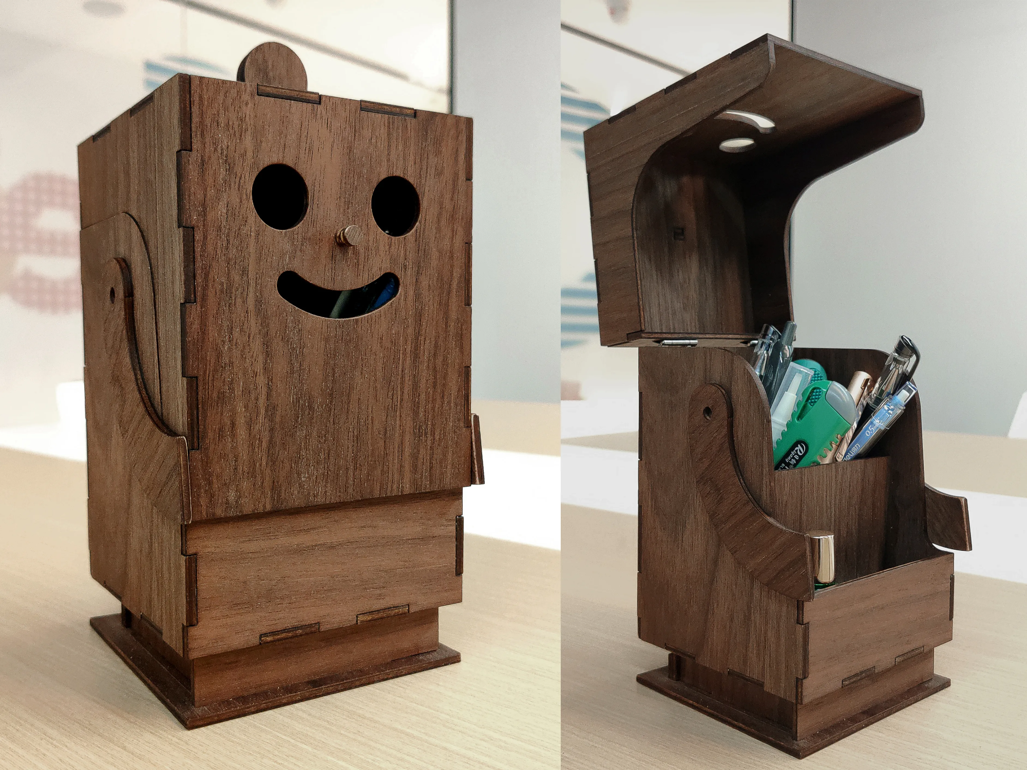Creative Desktop Robot Pen Holder and Organizer office desk decor idea