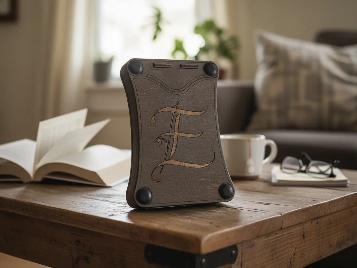 Slot-Front Wooden Business Card Holder laser cut business card holder idea
