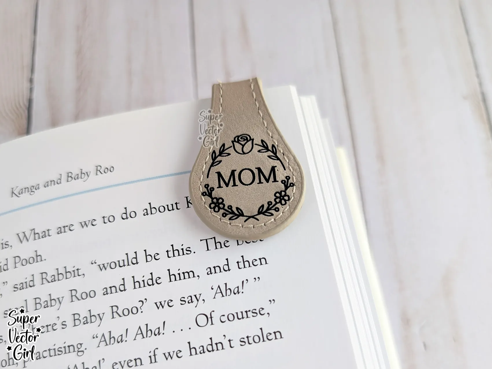 Mom Floral Magnetic PU Leather Bookmark mother's day gift design