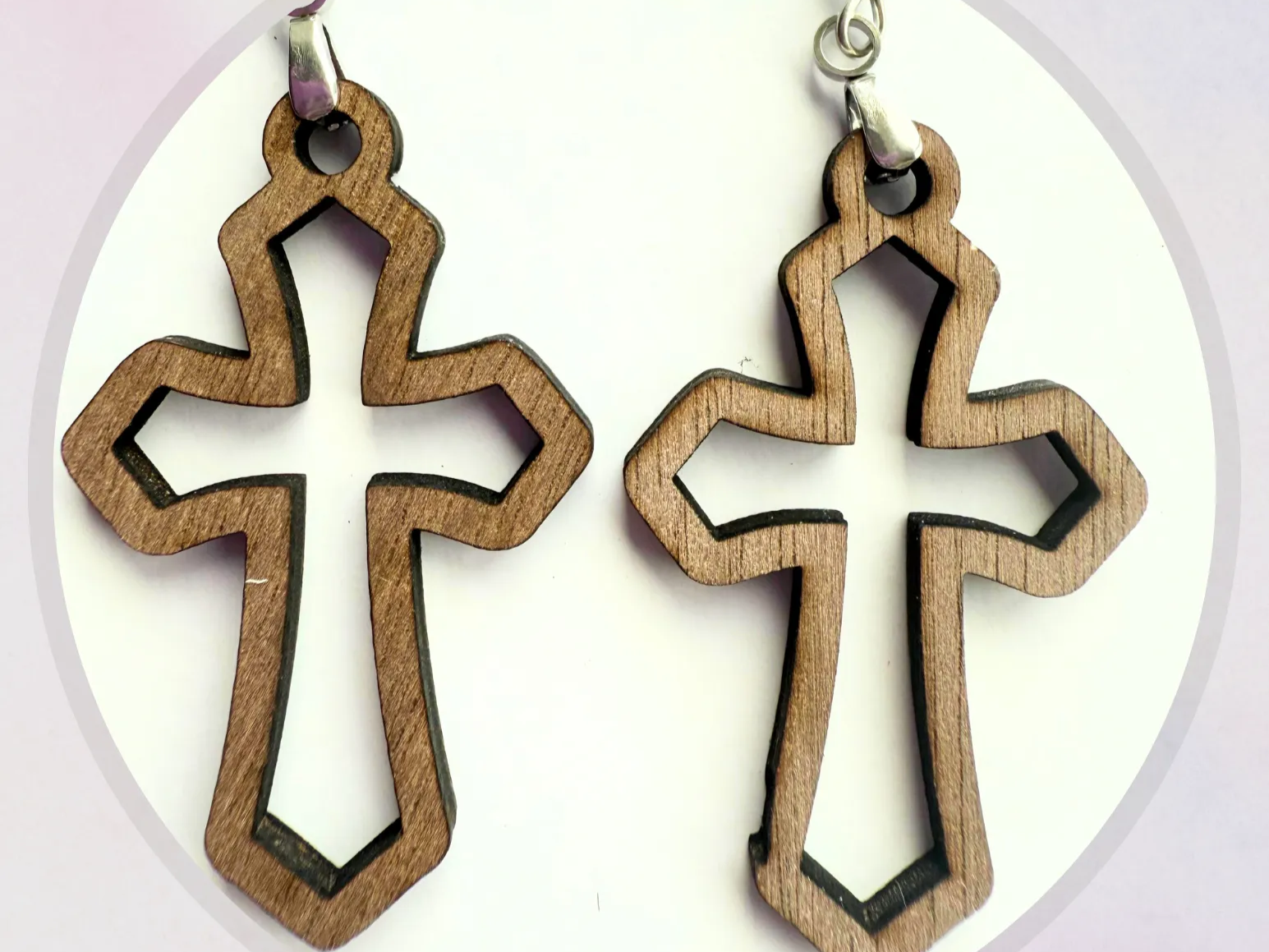 Wooden Cross Earrings gift for her design