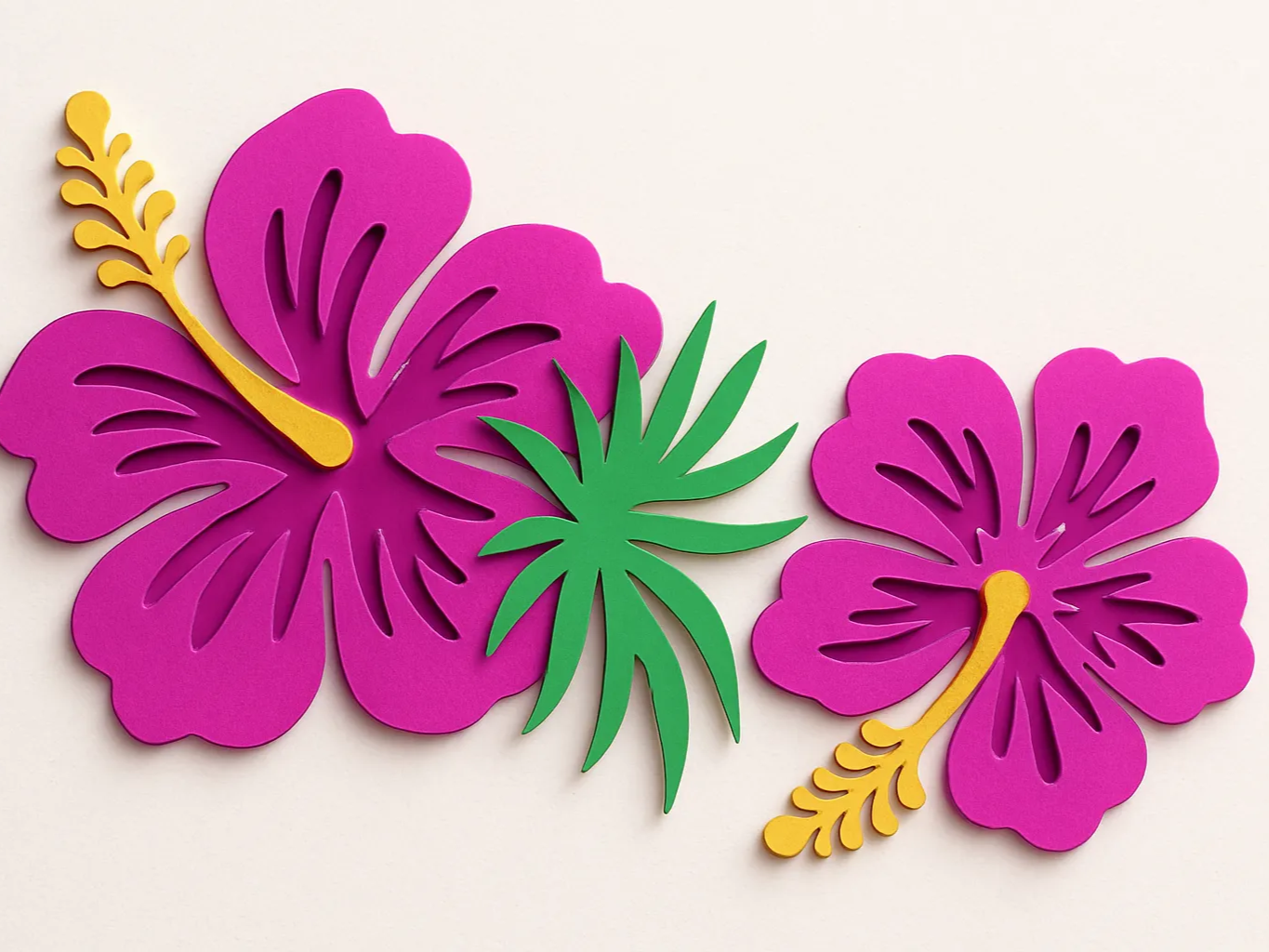 Décoration murale hibiscus coloré à découper au laser