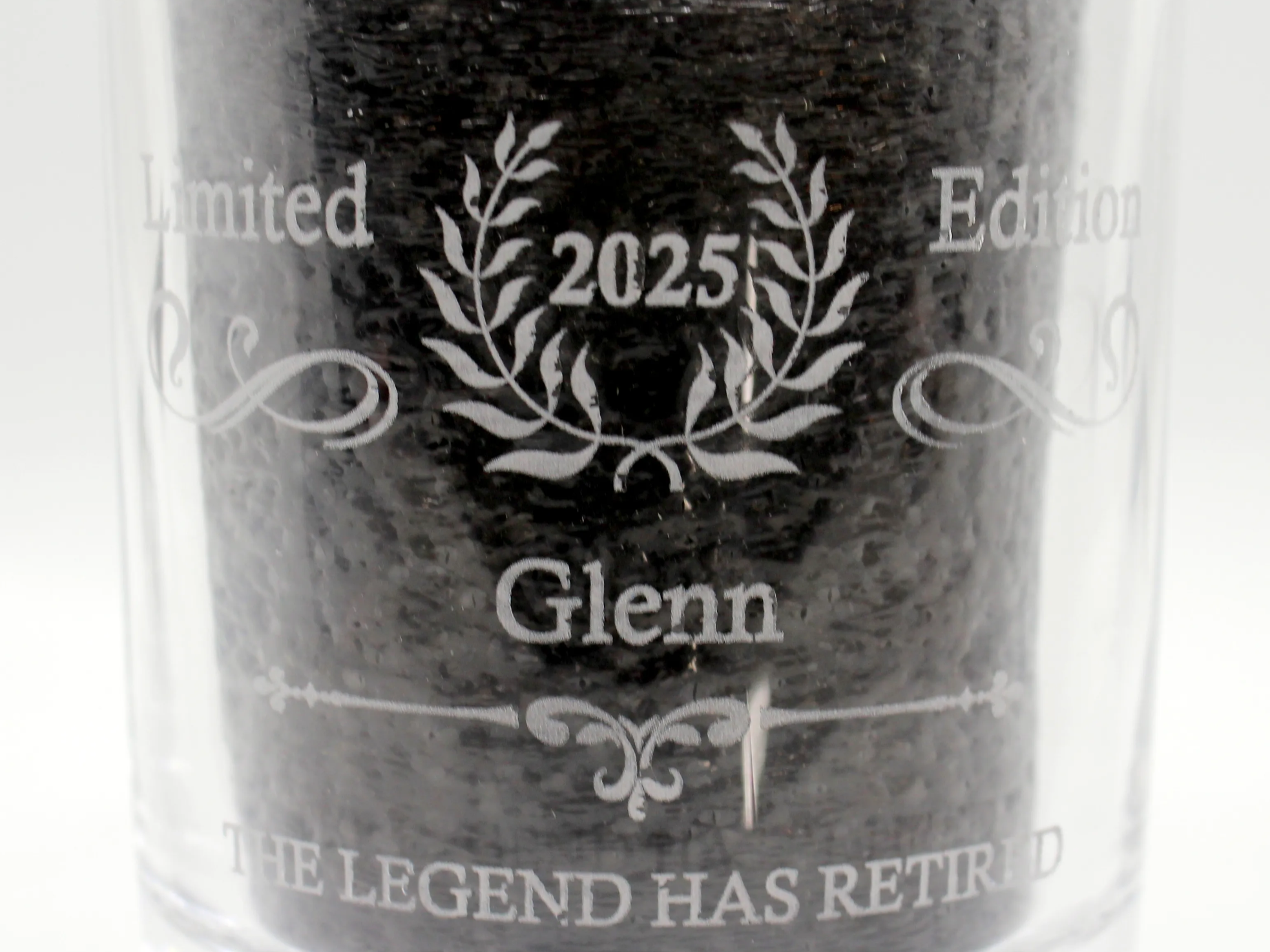 "The Legend Has Retired" Whisky Glass retirement gift design