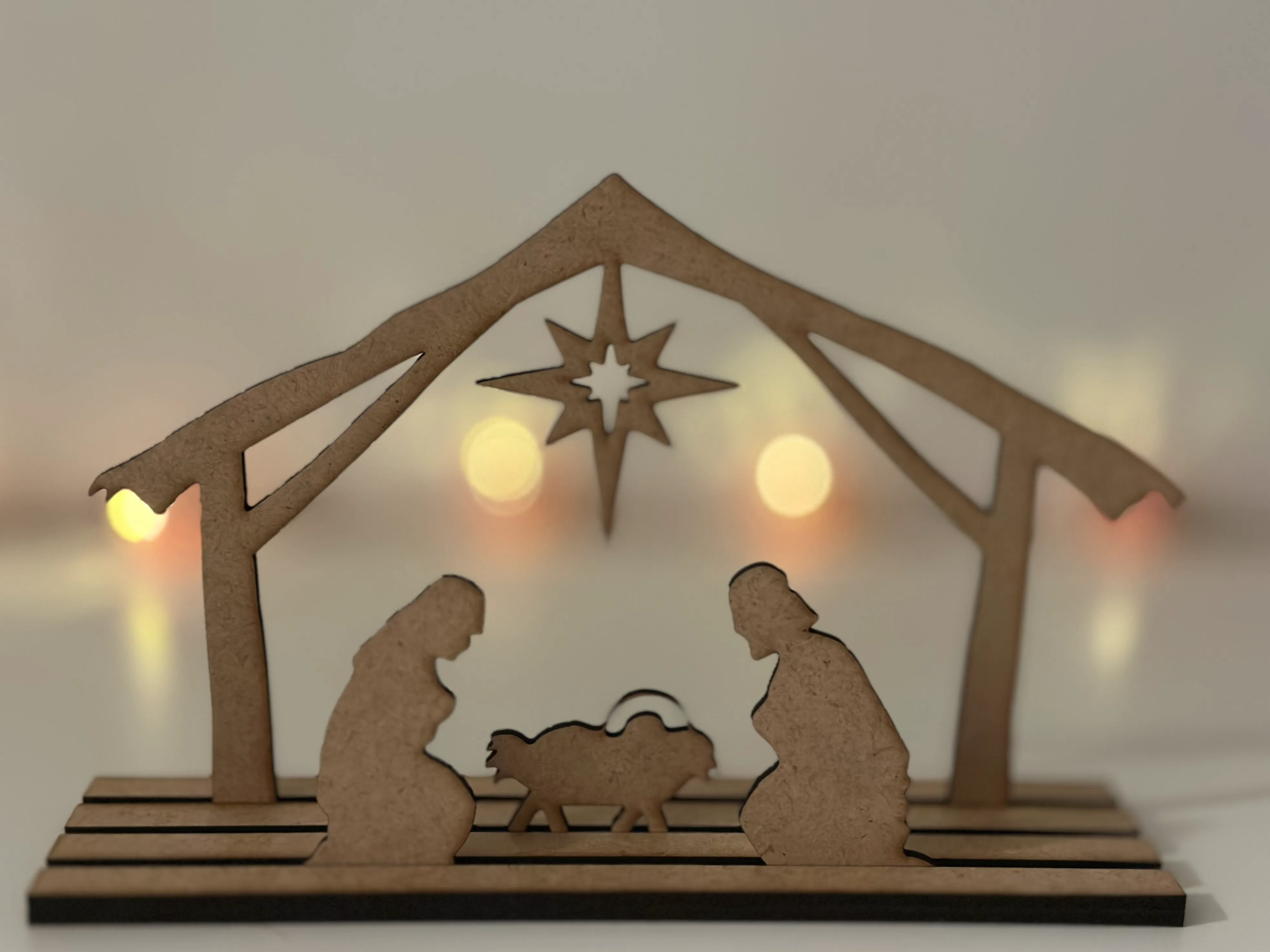 Christmas creche Nativity scene laser cut decoration