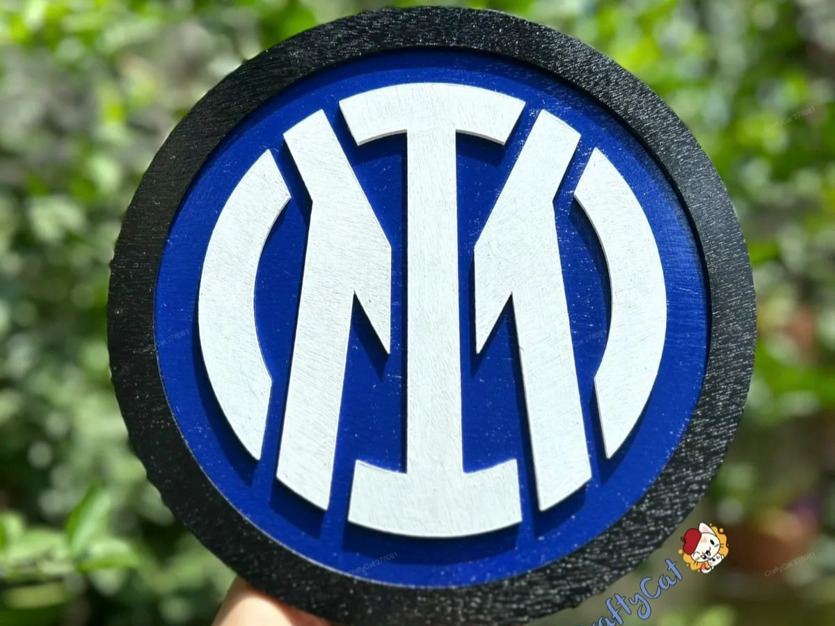 Laser Cut Wooden Inter Milan Football Club Logo Sign sports logo design