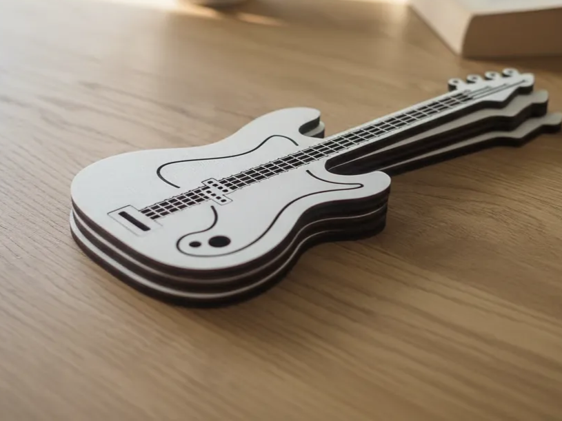 Layered Wood Guitar Wall Art gift idea