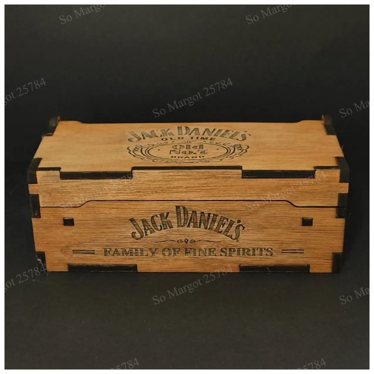 Personalised Jack Daniel's wooden giftbox for miniature bottle dad birthday gift idea