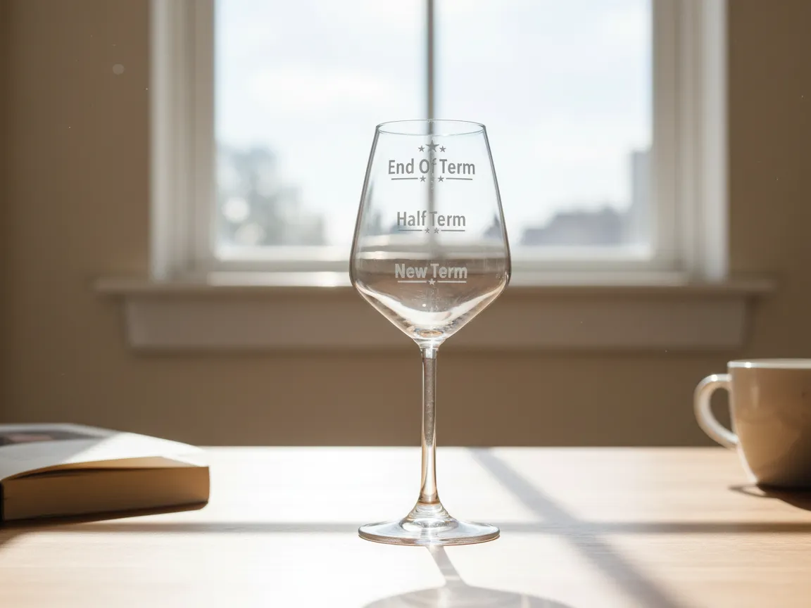 Kozarec za vino za učitelja – ideja za lasersko gravirano stekleno posodje