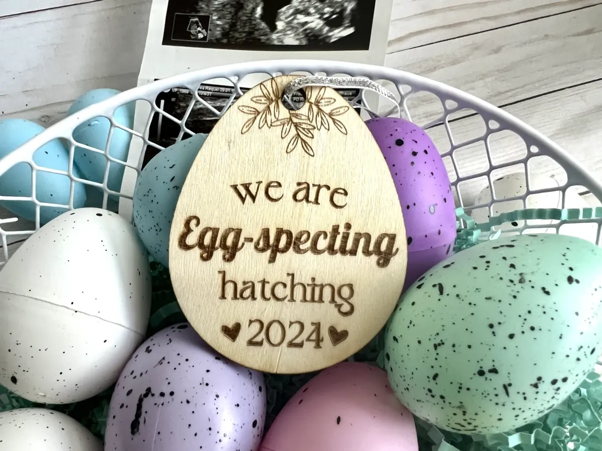 Easter Pregnancy Announcement Ornament, &ldquo;We Are Egg-specting&rdquo; pregnancy gift idea