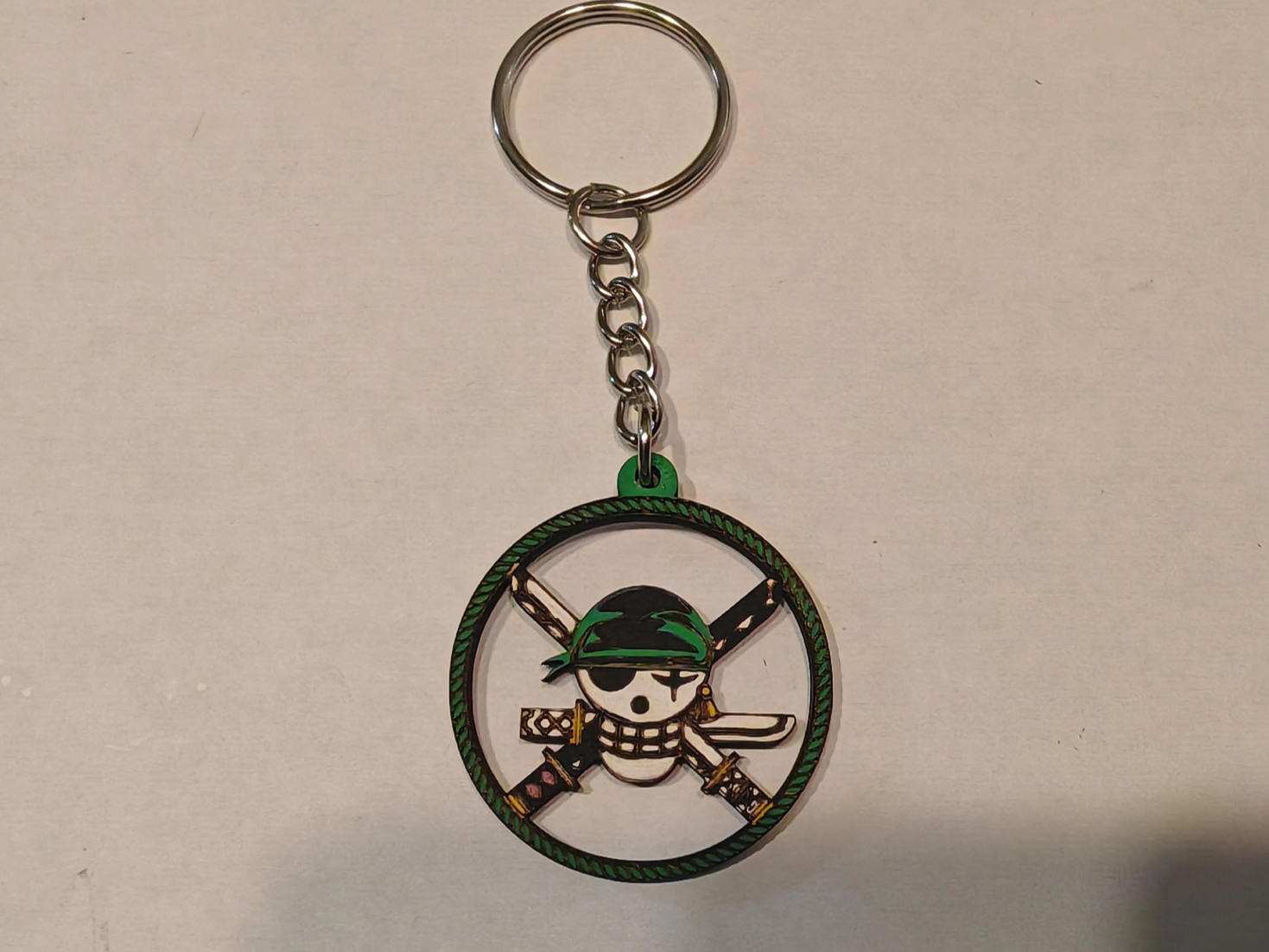 Roronoa Zoro Round Charm Keychain colored design idea