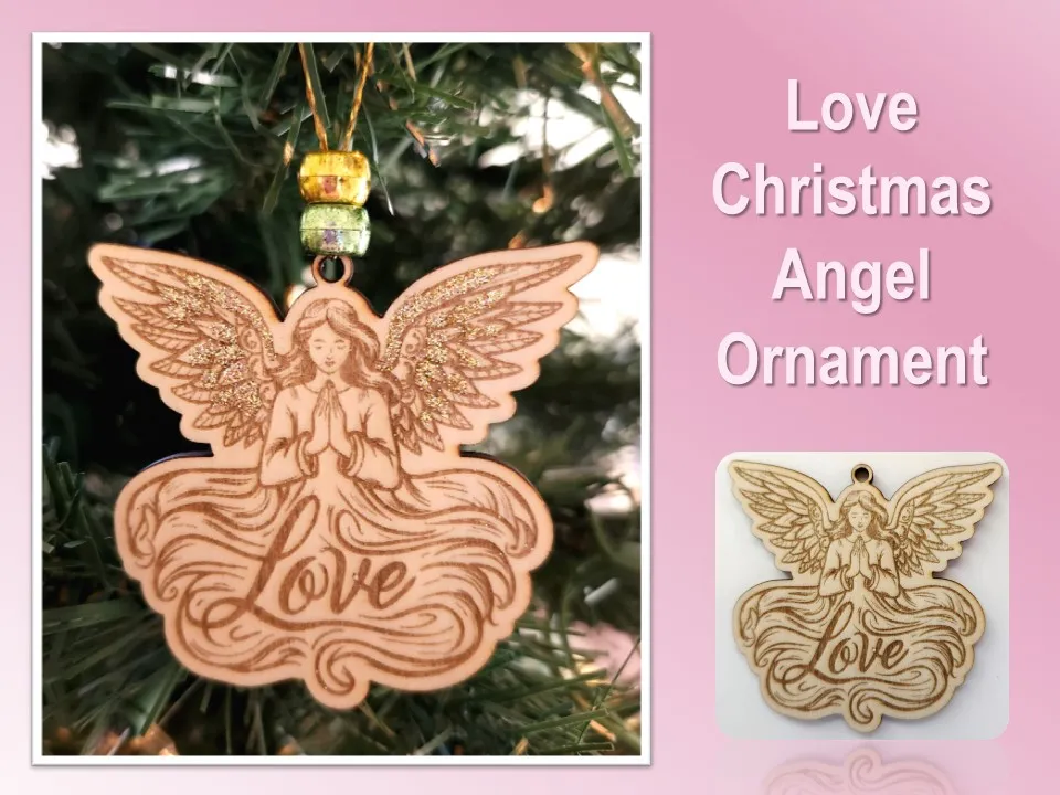 Engel-Anhänger mit Glitzerflügeln selbst gemachter Christbaumschmuck