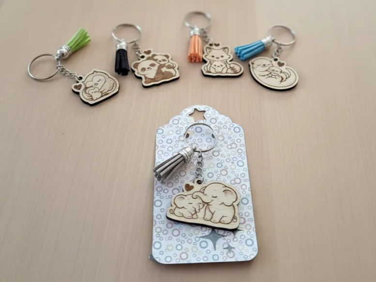 Elephant Tassel Kawaii Keychain laser cut keychain idea for women