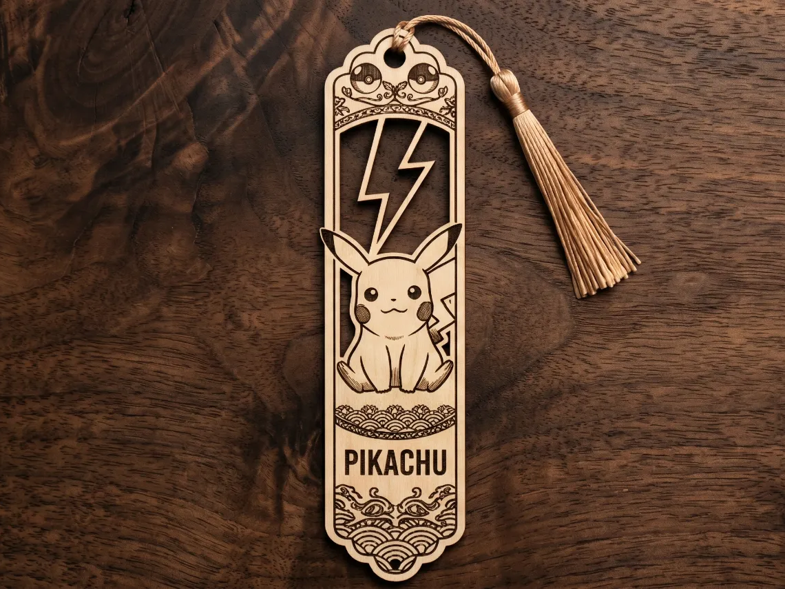 Pikachu Wooden Bookmark bookmark design