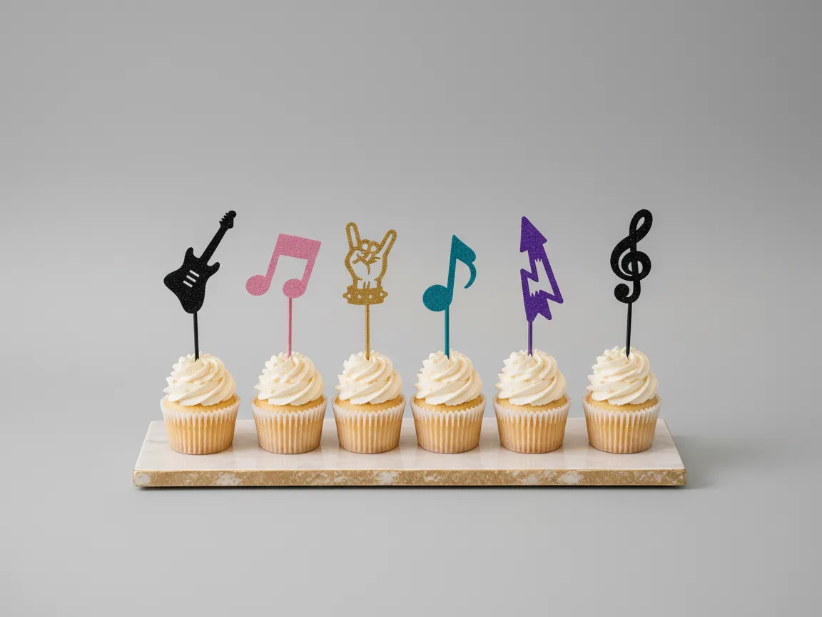 Bundle SVG di topper per cupcake musica - Decorazione festa rock