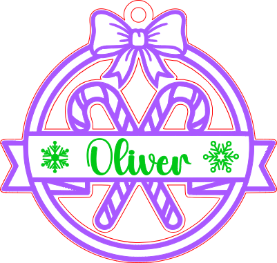 Candy Cane Personalized Ornament.xcs