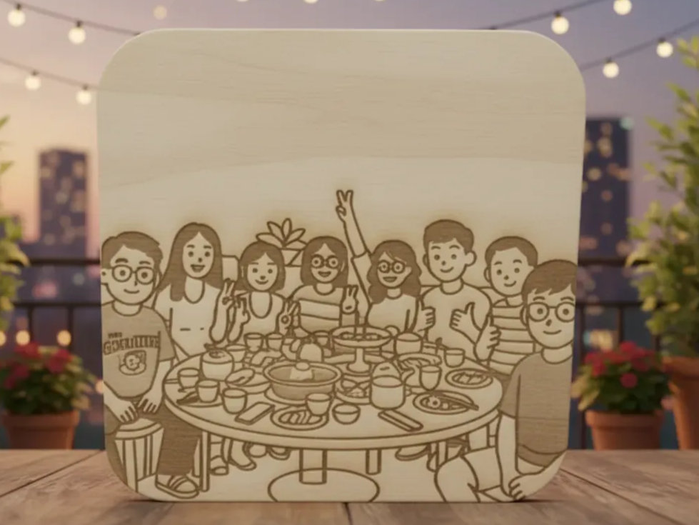 "Best Friends Dinner" Engraved Keepsake gift design