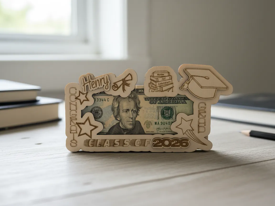 Two-Layer Graduation Money Holder & Frame, Class of 2026 graduation gift design