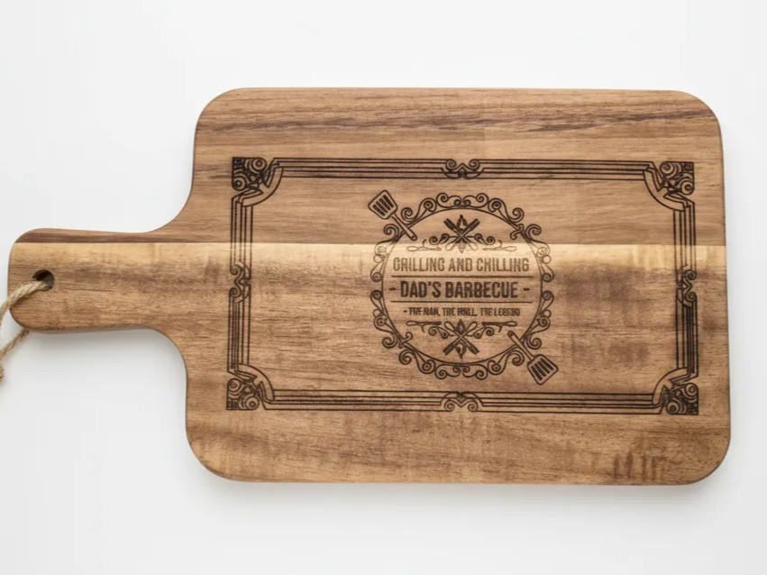Wooden Dad's Barbecue Cutting Board father's day gift design