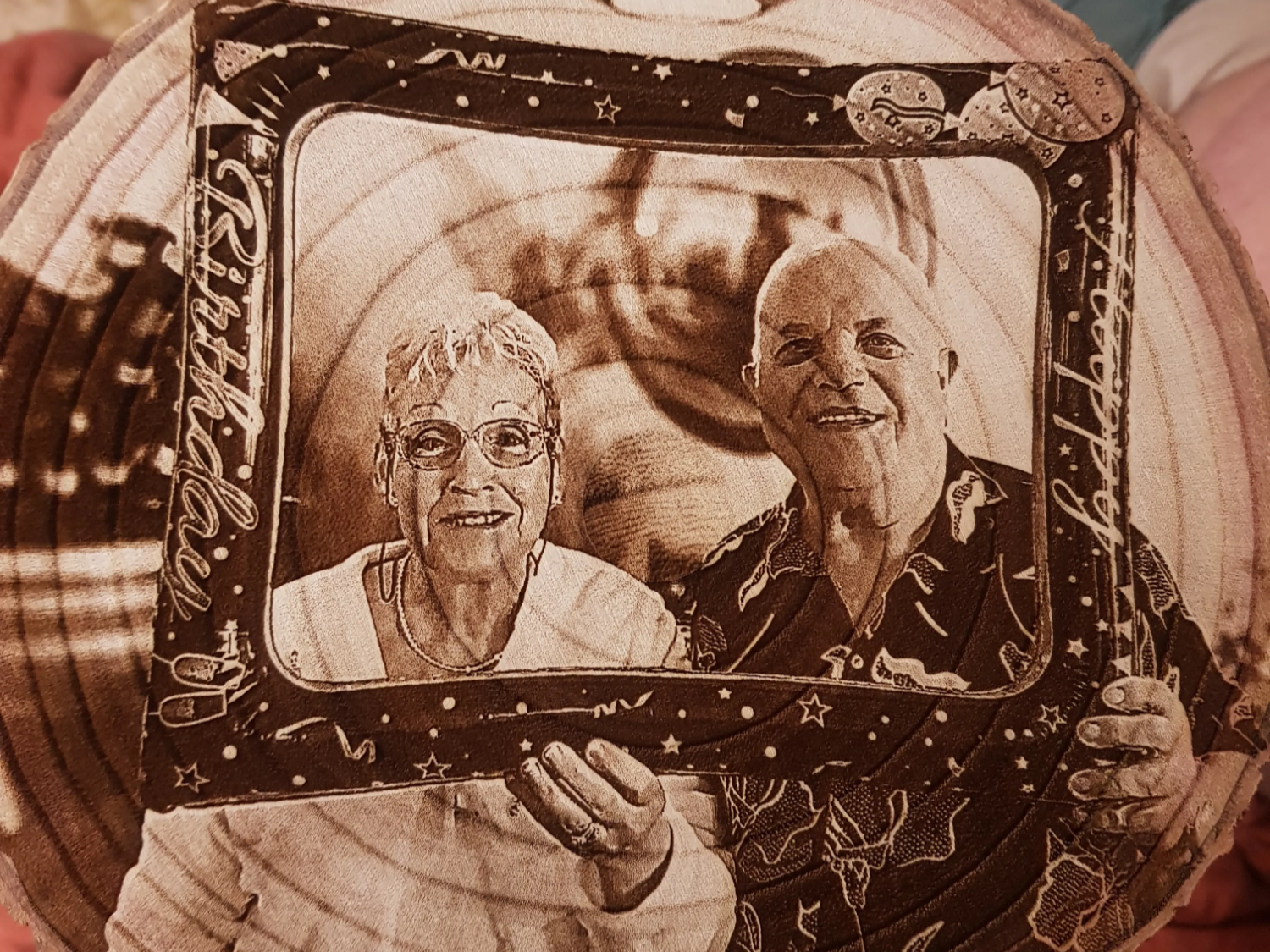 Custom Photo Frame on Wood Slice personalized photo gift design