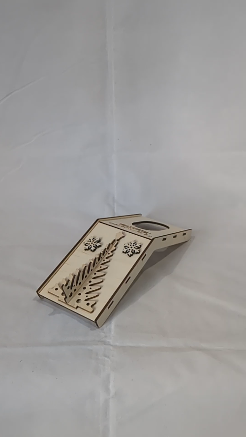 [Laser cut and engrave] Wine Decor Christmas Tree, Laser Cut Design, Xmas Bottle Cover Vector Template