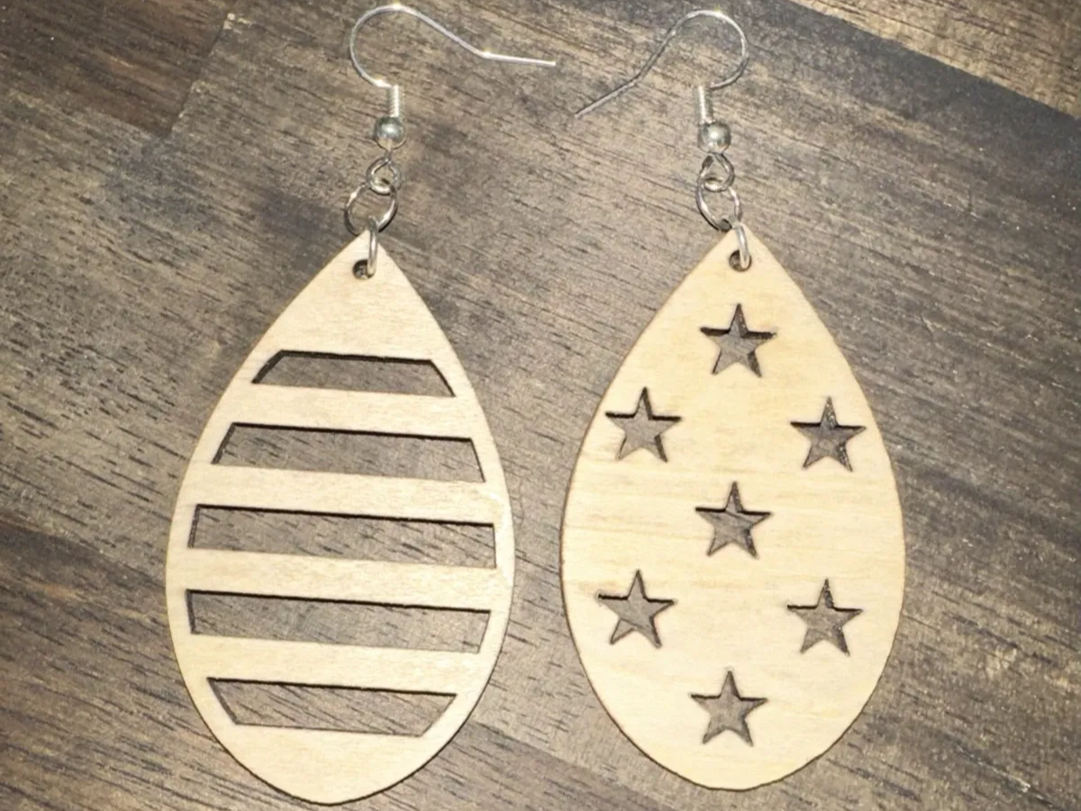 USA Patriotic Earrings — free patriotic laser/print project file on Atomm
