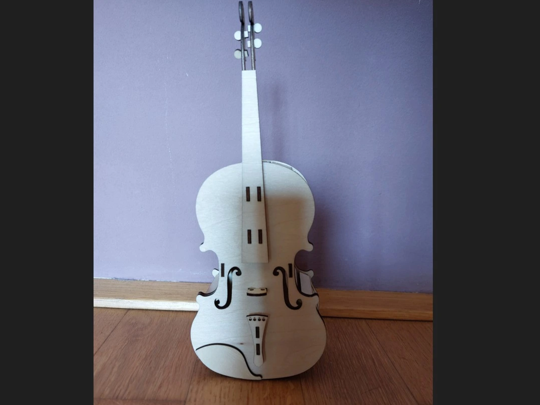 Modello Espositivo di Violino idea di carillon tagliato al laser